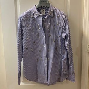 JCREW Thomas Mason button down shirt with crystals